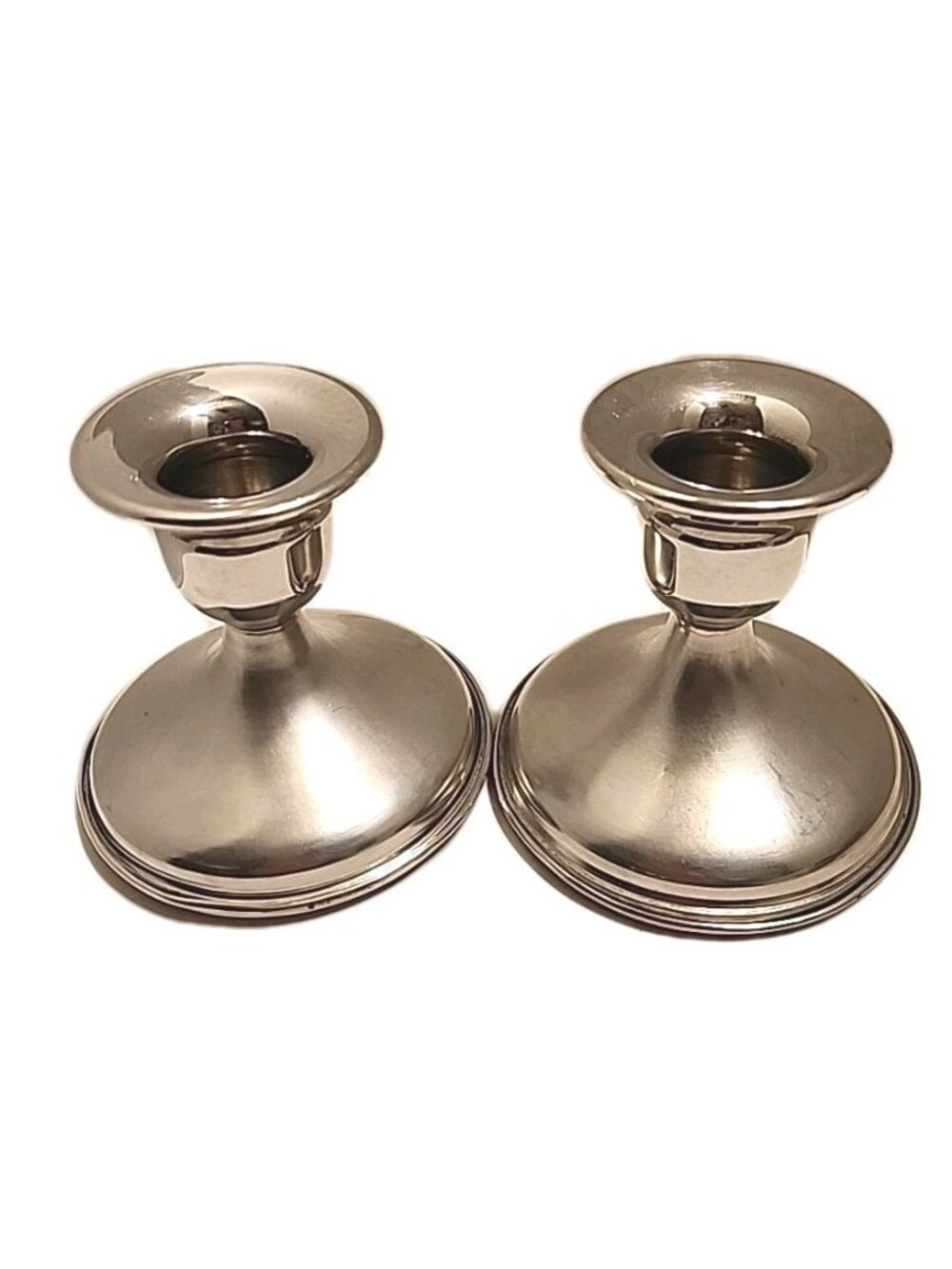 Vintage Revere Set Of 2 Pewter Weighted Silver Candle Stick Holders READ